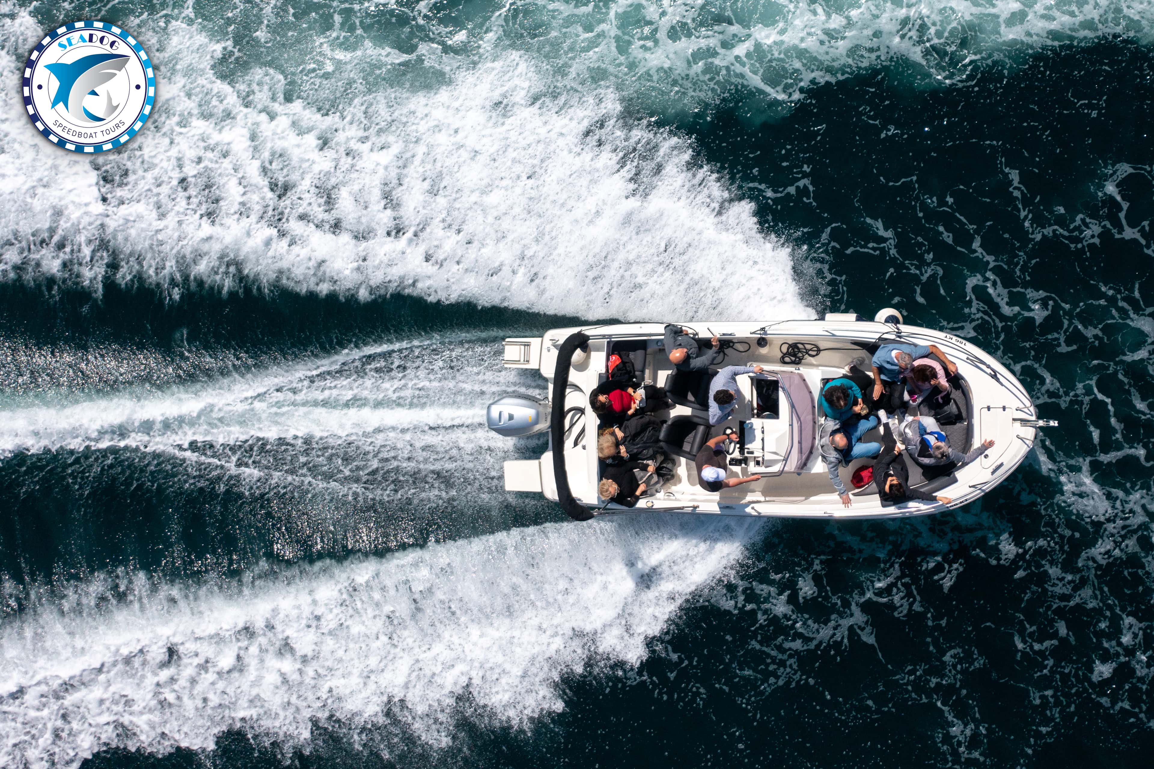 Drone shot of a boat