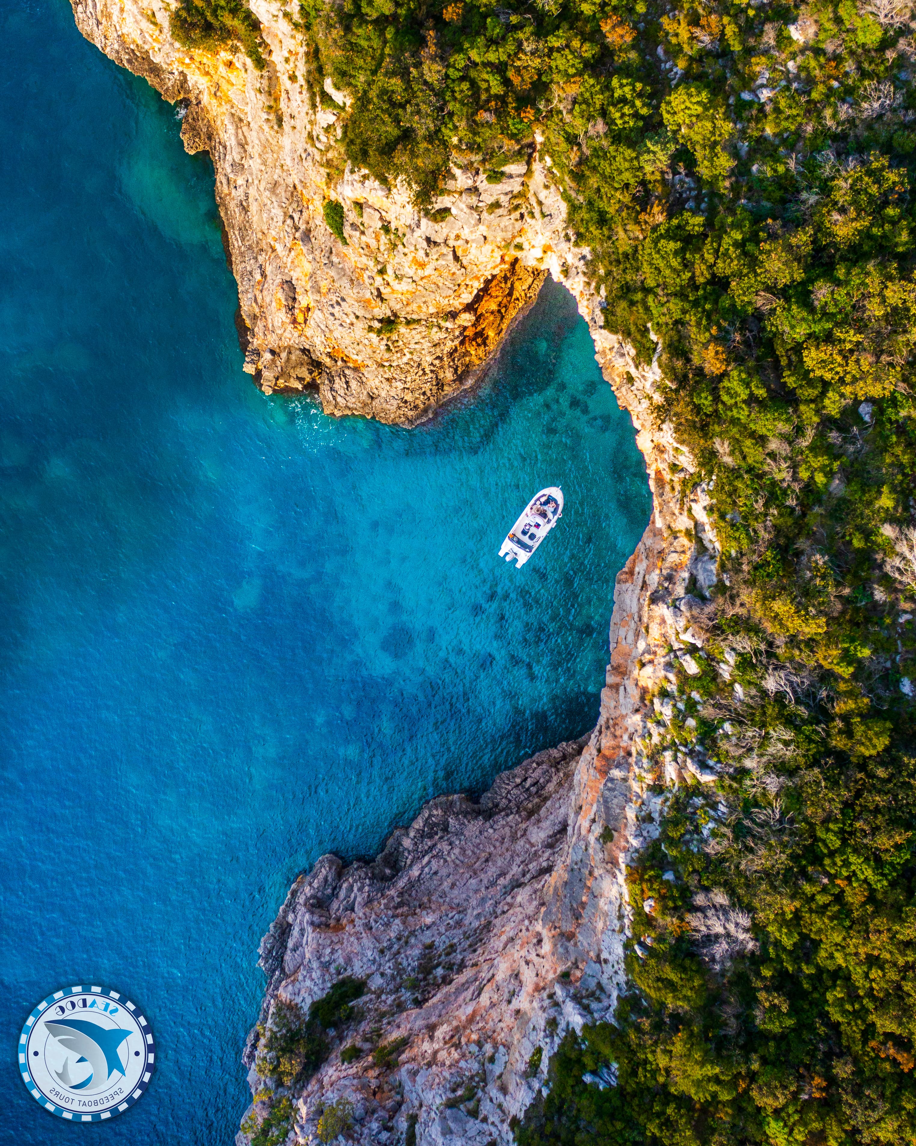 Blue Cave Drone Shot